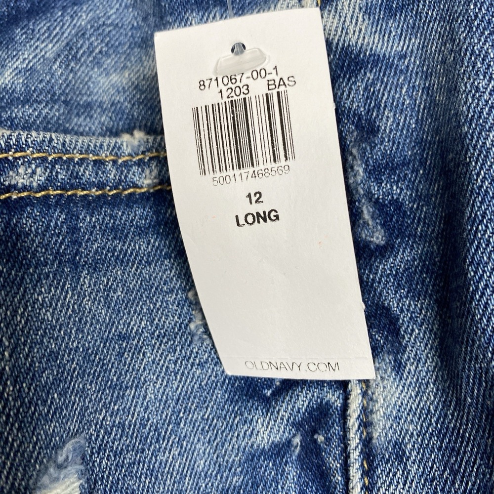 Old Navy Maternity Straight Full Panel Jeans Distressed Pants Size 12 Grunge NWT - Picture 4 of 12